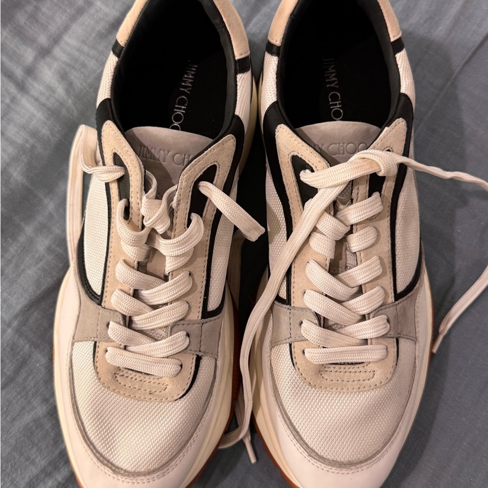 Men’s Jimmy Choo Black and White platform leather Sneakers 11.5 (45) - Picture 2 of 7